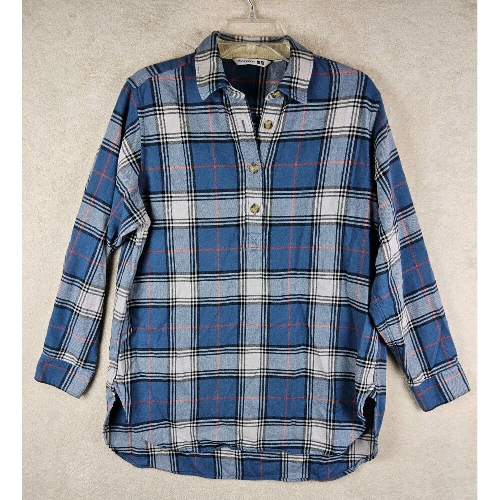 JW Anderson X Uniqlo Long Sleeve 1/4 Button Flannel Pullover Shirt Size XS
